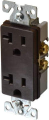 Cooper Wiring Devices - 125 VAC, 20 Amp, 5-20R NEMA Configuration, Brown, Industrial Grade, Self Grounding Duplex Receptacle - 1 Phase, 2 Poles, 3 Wire, Flush Mount, Chemical and Impact Resistant - Caliber Tooling