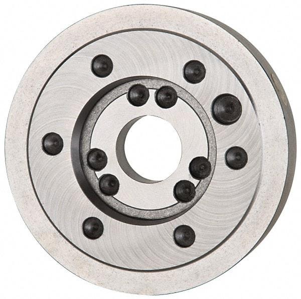 Bison - Adapter Back Plate for 6-1/4" Diam Independent & Self Centering Lathe Chucks - A1/A2-5 Mount, 3.13" Through Hole Diam, 3-1/4" ID, 6.4" OD, 1" Flange Height - Caliber Tooling