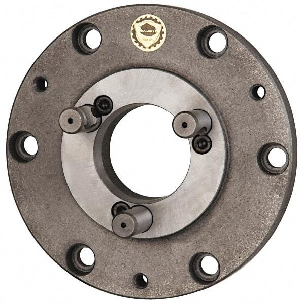 Pratt Burnerd America - Adapter Back Plate for 15" Diam Self Centering Lathe Chucks - L-3 Mount, 4.56" Through Hole Diam, Steel - Caliber Tooling