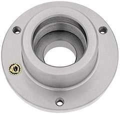 Bison - Adapter Back Plate for 4" Diam Self Centering Lathe Chucks - 1-1/2 - 8 Mount, 1.515" Through Hole Diam, 1.771mm ID, 4" OD, 0.51" Flange Height, Steel - Caliber Tooling