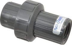 Plast-O-Matic - 1" PVC Check Valve - Inline, FNPT x FNPT, 150 WOG - Caliber Tooling