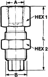 Voss - M16x2-1/4 Thread, 6,000 Max psi, Gauge To Thread Monitoring Coupling - 49mm Long, Pressure Tests - Caliber Tooling