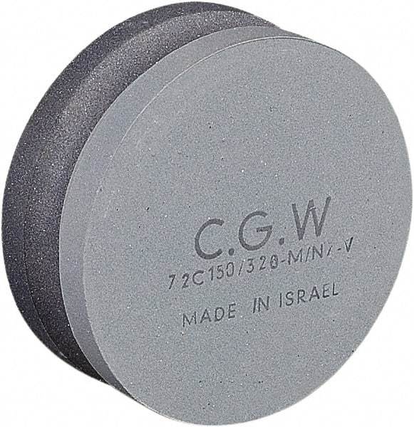 Camel Grinding Wheels - 4" Long x 4" Wide x 1-1/2" Thick, Silicon Carbide Sharpening Stone - Round, Fine Grade, 150 Grit - Caliber Tooling