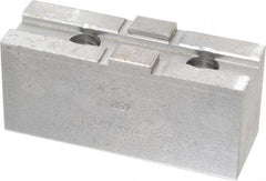 H & R Manufacturing - 10" Chuck Capacity, Tongue & Groove Attachment, Square Soft Lathe Chuck Jaw - Steel, 2-1/8" Btw Mount Hole Ctrs, 4-1/4" Long x 1-1/2" Wide x 1-7/8" High, 1/2" Groove - Caliber Tooling