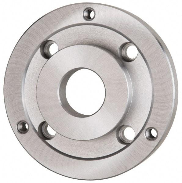 Bison - Adapter Back Plate for 15-3/4" Diam Self Centering Lathe Chucks - A2-6 Mount, 4.055" Through Hole Diam, 11-3/4" OD, 1.38" Flange Height, Steel - Caliber Tooling