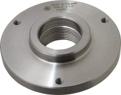 Bison - Adapter Back Plate for 6-1/4" Diam Self Centering Lathe Chucks - 2-1/4 - 8 Mount, 2.26" Through Hole Diam, 3.385mm ID, 38139" OD, 0.59" Flange Height, Steel - Caliber Tooling