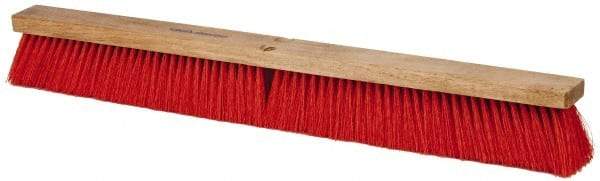 PRO-SOURCE - 30" Heavy Duty Synthetic Push Broom - 4" Bristle Length, Wood Block, Threaded Handle Connection - Caliber Tooling