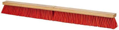 PRO-SOURCE - 36" Heavy Duty Synthetic Push Broom - 4" Bristle Length, Wood Block, Threaded Handle Connection - Caliber Tooling