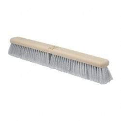 PRO-SOURCE - 24" General Purpose Polypropylene Push Broom - 3" Bristle Length, Plastic Block, Bolt-On Handle Connection, Handle Sold Separately - Caliber Tooling