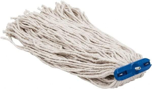 PRO-SOURCE - 1" White Head Band, X-Large Cotton Cut End Mop Head - 4 Ply, Screw On Connection, Use for Heavy Duty Floor Cleaning - Caliber Tooling