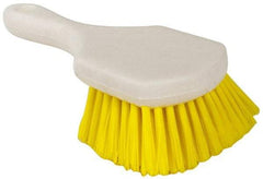 PRO-SOURCE - 1-1/2" Bristle Length, Polypropylene Utility Scrub Brush - 8-1/2" OAL, Plastic Block - Caliber Tooling