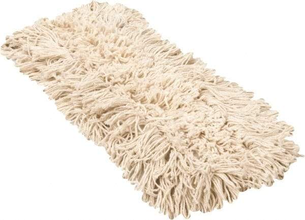 PRO-SOURCE - 18" Long x 3-1/2" Wide Yarn Blend Dust Mop Head - Snap-On, Blue, Looped Head, Launderable - Caliber Tooling