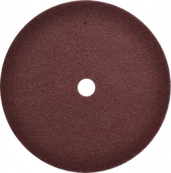 3M - 12" Fine Grade Aluminum Oxide Deburring Disc - 1-1/4" Center Hole, Arbor Connection, Maroon, 1,900 Max RPM - Caliber Tooling