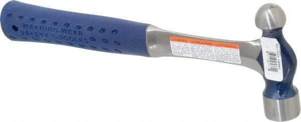 Estwing - 3/4 Lb Head Ball Pein Hammer - Steel Handle, 1-3/8" Face Diam, 11-1/8" OAL, Steel with Cushion Grip - Caliber Tooling