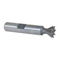 Keo - 1/2" Diam x 7/32" Width of Cut, 60° Included Angle, Cobalt Dovetail Cutter - 3/8" Shank Diam, 2-1/8" Overall Length, Weldon Flat, Uncoated - Caliber Tooling