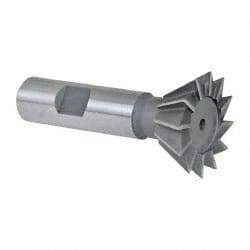 Keo - 1-3/8" Diam x 9/16" Width of Cut, 60° Included Angle, Cobalt Dovetail Cutter - 5/8" Shank Diam, 2-7/8" Overall Length, Weldon Flat, Uncoated - Caliber Tooling