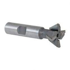 Keo - 1" Diam x 3/8" Width of Cut, 60° Included Angle, Carbide-Tipped Dovetail Cutter - 1/2" Shank Diam, 2-1/2" Overall Length, 0.02" Corner Radius, Weldon Flat, Uncoated - Caliber Tooling