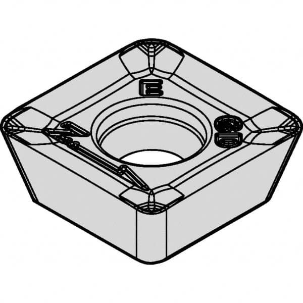 Kennametal - SDET433 Grade KCPK30 Carbide Milling Insert - TiN/TiCN/Al2O3 Finish, 3/16" Thick, 1/2" Inscribed Circle, 1.19mm Corner Radius - Caliber Tooling