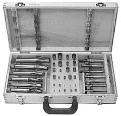 Value Collection - 39 Piece, 3 Flutes, Morse Taper Shank, Interchangeable Pilot Counterbore Set - Caliber Tooling