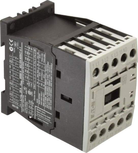 Eaton Cutler-Hammer - 3 Pole, 24 Coil VAC, 20 Amp, Nonreversible Open Enclosure IEC Contactor - 1 Phase hp: 1 at 115 V, 2 at 200 V, 2 at 230 V, 3 Phase hp: 10 at 460 V, 10 at 575 V, 3 at 200 V, 3 at 230 V, 12 Amp Inductive Load Rating Listed - Caliber Tooling