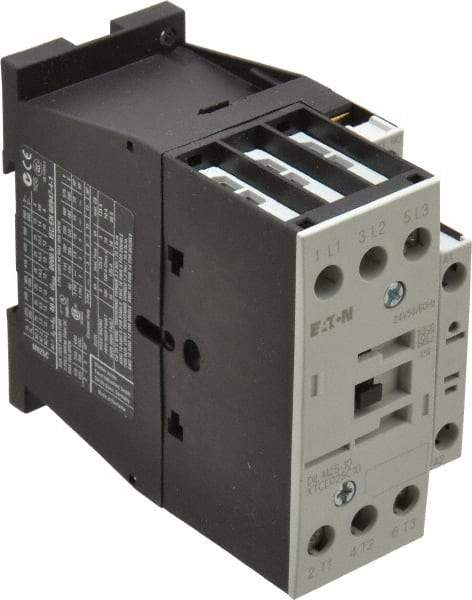 Eaton Cutler-Hammer - 3 Pole, 24 Coil VAC, 40 Amp, Nonreversible Open Enclosure IEC Contactor - 1 Phase hp: 2 at 115 V, 3 at 200 V, 5 at 230 V, 3 Phase hp: 10 at 230 V, 15 at 460 V, 20 at 575 V, 7.5 at 200 V, 25 Amp Inductive Load Rating Listed - Caliber Tooling