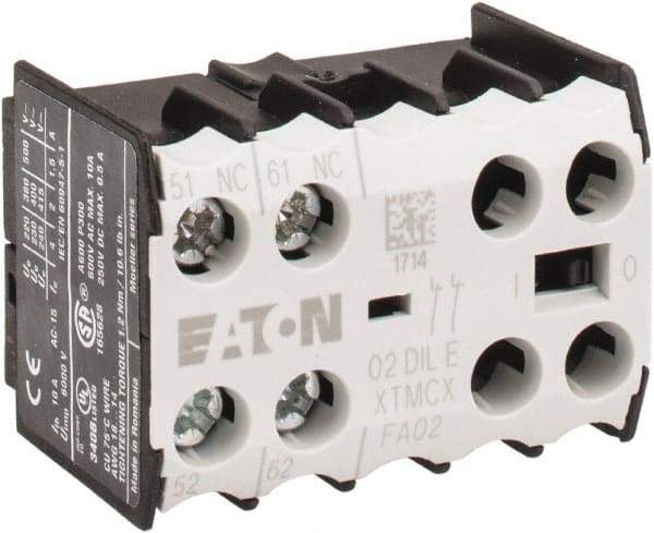 Eaton Cutler-Hammer - 6 to 9 Amp, Contactor Front Mount Auxiliary Contact - For Use with Miniature Contactor and XTRM Miniature Control Relay - Caliber Tooling