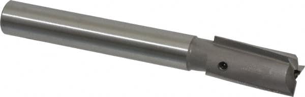 Made in USA - 25/32" Diam, 5/8" Shank, Diam, 3 Flutes, Straight Shank, Interchangeable Pilot Counterbore - Caliber Tooling