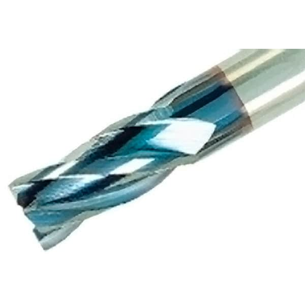 Iscar - 3/8", 4 Flute, Single End, Solid Carbide, Corner Chamfer End Mill - 2-1/2" OAL, 30° Helix, Right Hand Flute, 1" LOC, Right Hand Cut - Caliber Tooling