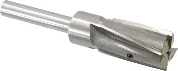 Value Collection - 1-1/8" Diam, 1/2" Shank, Diam, 4 Flutes, Straight Shank, Interchangeable Pilot Counterbore - Caliber Tooling