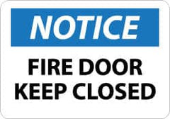 NMC - Notice - Fire Door - Keep Closed, Aluminum Fire and Exit Sign - 14" Wide x 10" High - Caliber Tooling