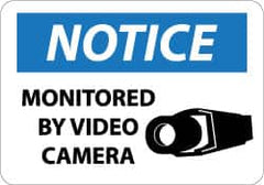 NMC - "Notice - Monitored by Video Camera", 10" Long x 14" Wide, Aluminum Safety Sign - Rectangle, 0.04" Thick, Use for Security & Admittance - Caliber Tooling