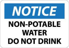 NMC - "Notice - Non-Potable Water - Do Not Drink", 10" Long x 14" Wide, Aluminum Safety Sign - Rectangle, 0.04" Thick, Use for Hazardous Materials - Caliber Tooling