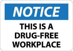 NMC - "Notice - This Is a Drug-Free Workplace", 10" Long x 14" Wide, Aluminum Safety Sign - Rectangle, 0.04" Thick, Use for Security & Admittance - Caliber Tooling