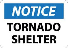 NMC - "Notice - Tornado Shelter", 10" Long x 14" Wide, Aluminum Safety Sign - Rectangle, 0.04" Thick, Use for Accident Prevention - Caliber Tooling