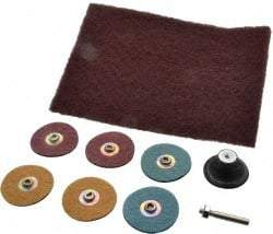 Brite Star - 8 Piece, 2" Disc Diam, Abrasive Disc Kit - Nonwoven, Coarse, Medium, Very Fine Grade, Aluminum Oxide - Caliber Tooling