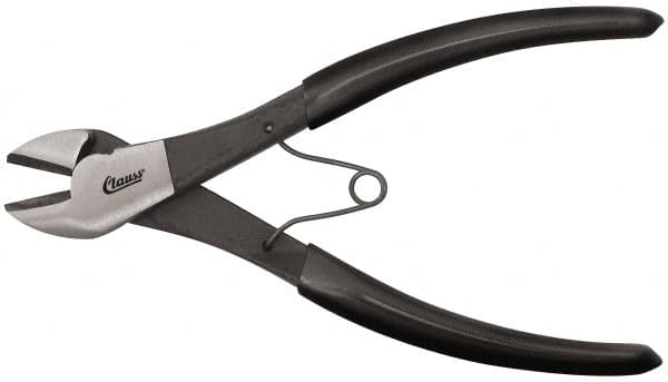 Clauss - 7" OAL, Wire Cutter - 7/8" Jaw Length x 1-1/8" Jaw Width, Standard Head, Vinyl Coated Handle - Caliber Tooling