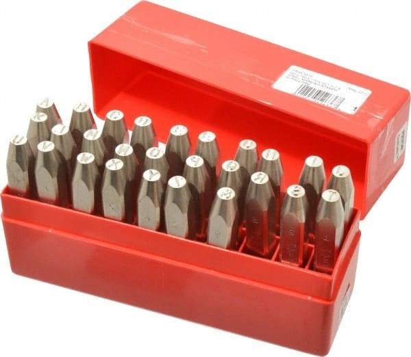 Pryor - 27 Piece, 3/16" Character Steel Stamp Set - Letters, Top Import Heavy Duty - Caliber Tooling