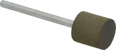 Cratex - 1/2" Max Diam x 1/2" Thick, Shape Code W185, Rubberized Point - Fine Grade, Aluminum Oxide, Mounted - Caliber Tooling