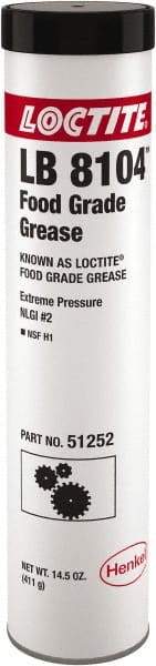 Loctite - 14.5 oz Cartridge Aluminum Complex Extreme Pressure Grease - White, Food Grade & Extreme Pressure, 450°F Max Temp, - Caliber Tooling