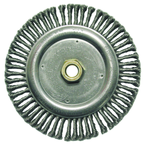 6-7/8" Diameter - 5/8-11" Arbor Hole - Stringer Bead Twist Steel Wire Straight Wheel - Caliber Tooling