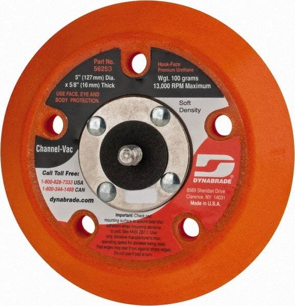 Dynabrade - 5" Diam Disc Backing Vacuum Replacement Pad - Soft Density, 12,000 RPM - Caliber Tooling