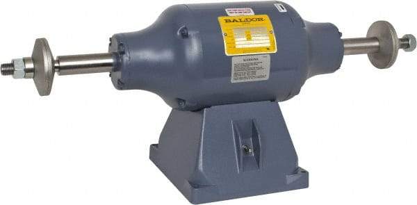 Baldor - 8" Wheel Diam x 1-1/4" Wheel Width, 3/4 hp Buffer - 3/4" Arbor Hole Diam, 1 Phase, 3,600 Max RPM, 115/230 Volts - Caliber Tooling