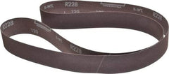 Norton - 1-1/2" Wide x 60" OAL, 120 Grit, Aluminum Oxide Abrasive Belt - Aluminum Oxide, Fine, Coated, X Weighted Cloth Backing, Series R228 - Caliber Tooling