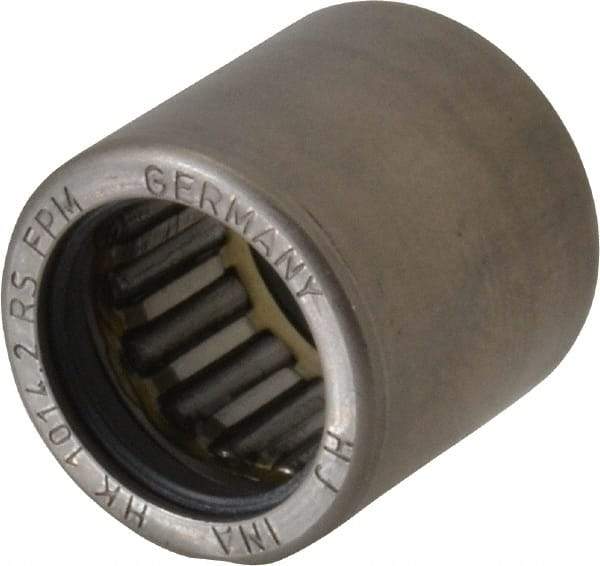 INA Bearing - 0.394" Bore Diam, 990 Lb. Dynamic Capacity, 10 x 14 x 14mm, Caged, Double Seal, Open End, Shell Needle Roller Bearing - 0.551" Outside Diam, 0.551" Wide - Caliber Tooling