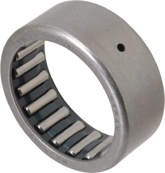 IKO - 1-1/2" Bore Diam, 6,800 Lb. Dynamic Capacity, 1-1/2 x 1-7/8 x 3/4", Caged, Open End, Shell Needle Roller Bearing - 1-7/8" Outside Diam, 3/4" Wide - Caliber Tooling