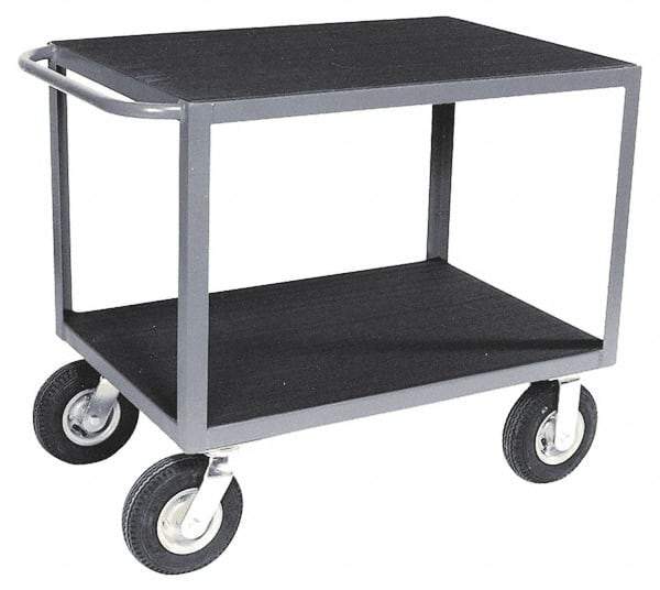 Durham - 1,200 Lb Capacity, 24" Wide x 48" Long x 34" High Instrument Cart - 2 Shelf, Steel, Full Pneumatic Casters - Caliber Tooling