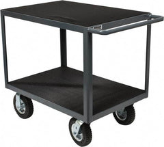 Durham - 1,200 Lb Capacity, 24" Wide x 36" Long x 34" High Instrument Cart - 2 Shelf, Steel, Full Pneumatic Casters - Caliber Tooling