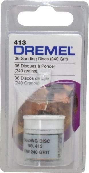 Dremel - 3/4" Diam 240 Grit Fiber Disc - Very Fine Grade, Aluminum Oxide - Caliber Tooling