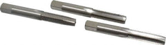 Interstate - M9x1.25 Metric Coarse, 4 Flute, Bottoming, Plug & Taper, Bright Finish, High Speed Steel Tap Set - Right Hand Cut, 2-15/16" OAL, 1-1/4" Thread Length - Caliber Tooling