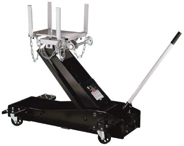 Omega Lift Equipment - 3,000 Lb Capacity Transmission Jack - 7-7/8 to 37-1/4" High, 26" Chassis Width x 46-3/4" Chassis Length - Caliber Tooling